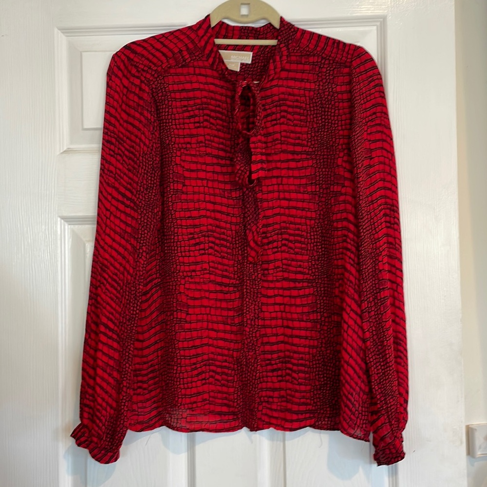 Michael Kors neck tie blouse